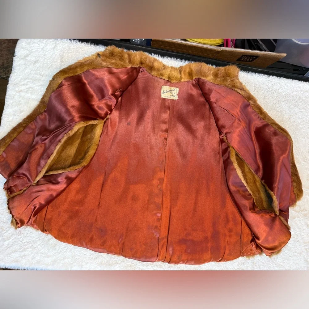 Vintage 50’s/60’s honey brown/whiskey colored mink fur “swing coat”/stroller - Picture 6 of 13